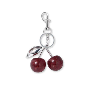 Silver cherry charm
