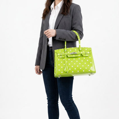 Apple Green Polka Dots