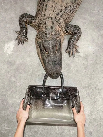 MADISON GREY CROC BAG