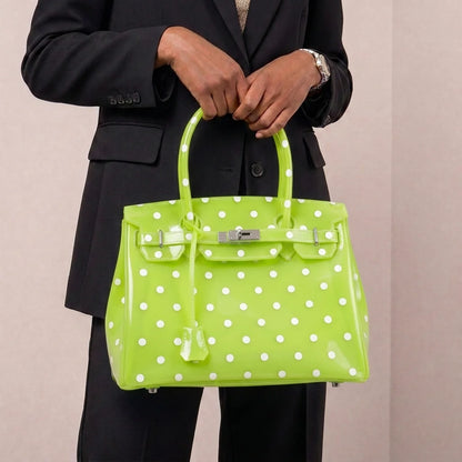 Apple Green Polka Dots