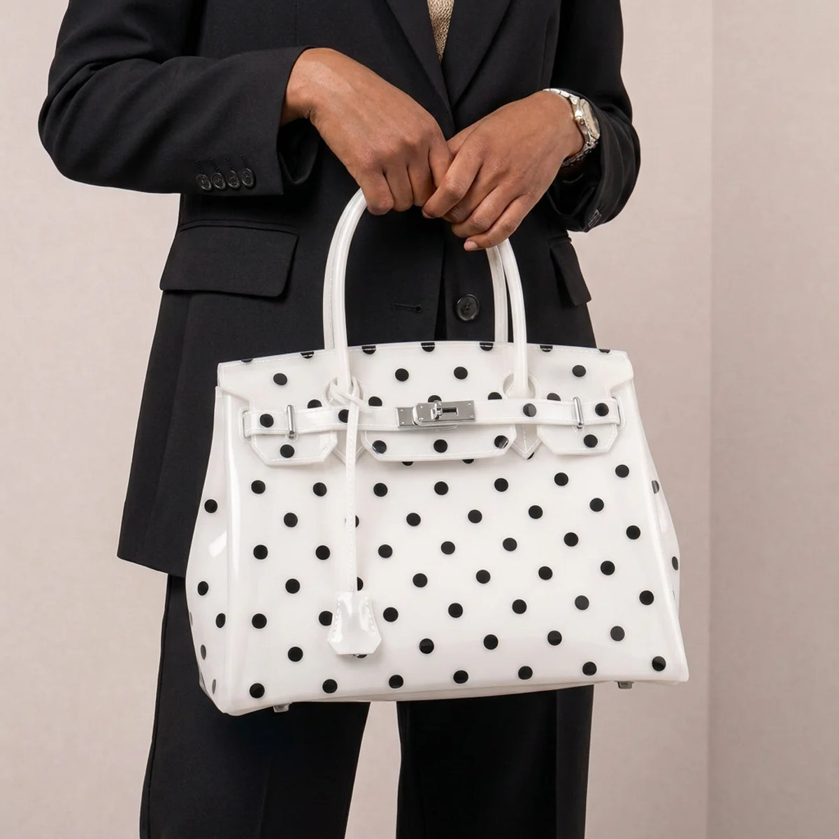 White Polka Dots